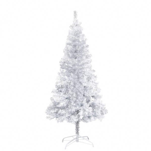 Árbol de Navidad artificial con soporte PET plateado 150 cm D