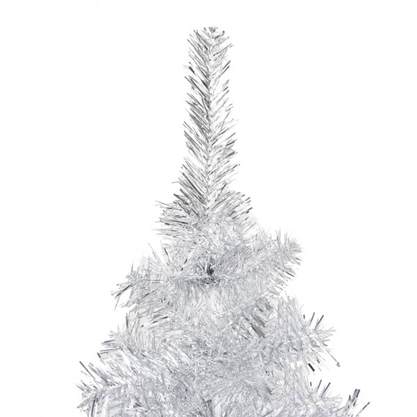 Árbol de Navidad artificial con soporte PET plateado 150 cm M 2