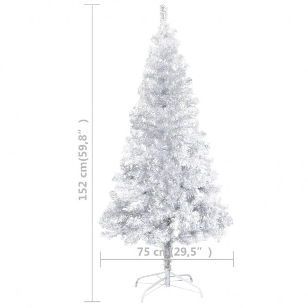 Árbol de Navidad artificial con soporte PET plateado 150 cm M 5