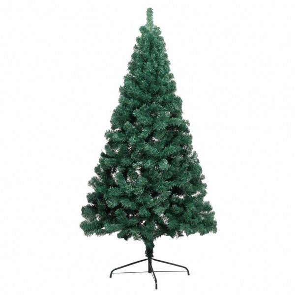 Meia árvore de Natal artificial com suporte 150 cm PVC verde M 3