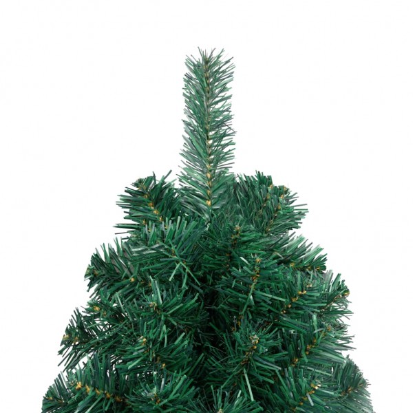 Medio árbol de Navidad artificial con soporte PVC verde 180 cm M 5