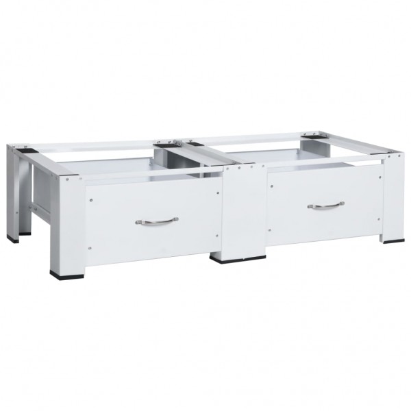 Pedestal doble para lavadora y secadora con cajones blanco D