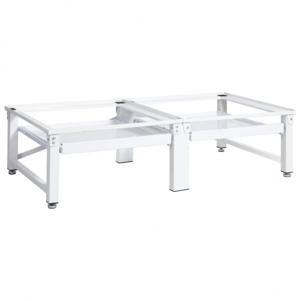 Pedestal doble lavadora secadora con estantes extraíbles blanco D