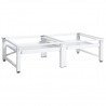 Pedestal doble lavadora secadora con estantes extraíbles blanco 1