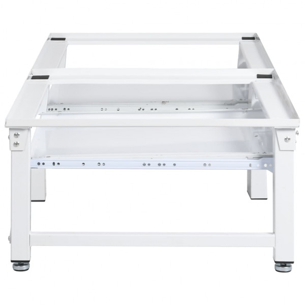Pedestal doble lavadora secadora con estantes extraíbles blanco M 4