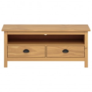 Mueble de TV Hill madera maciza pino marrón miel 110x40x47 cm H