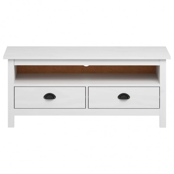 Mueble de TV Hill madera maciza de pino blanco 110x40x47 cm M 2