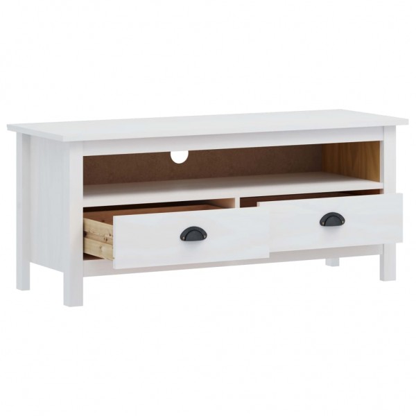 Mueble de TV Hill madera maciza de pino blanco 110x40x47 cm M 3