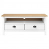Mueble de TV Hill madera maciza de pino blanco 110x40x47 cm 2