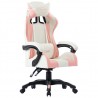 Silla gaming de cuero sintético rosa 1