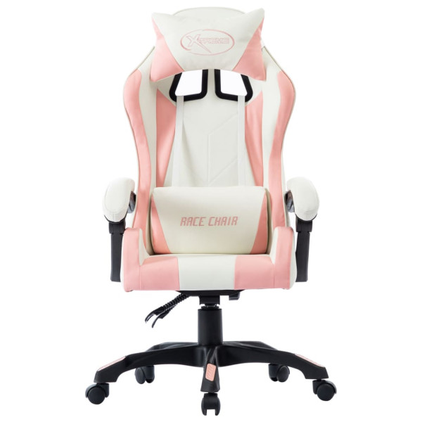 Silla gaming de cuero sintético rosa M 2