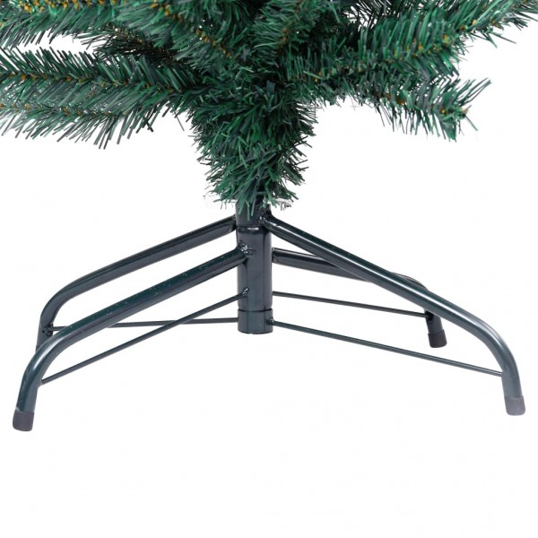 Árbol de Navidad artificial delgado y soporte PVC verde 150 cm M 5