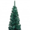 Árbol de Navidad artificial delgado y soporte PVC verde 210 cm 2