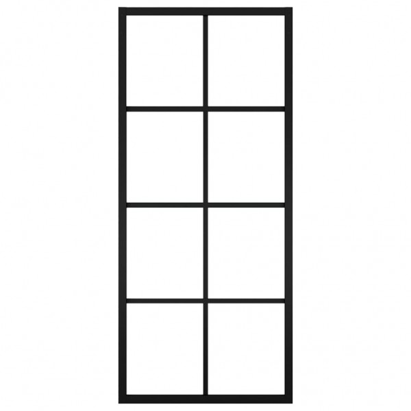 Puerta corredera aluminio y vidrio ESG negra 76x205 cm M 3