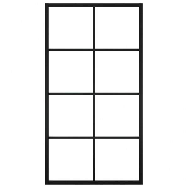 Puerta corredera aluminio y ESG vidrio negra 102.5x205 cm M 4