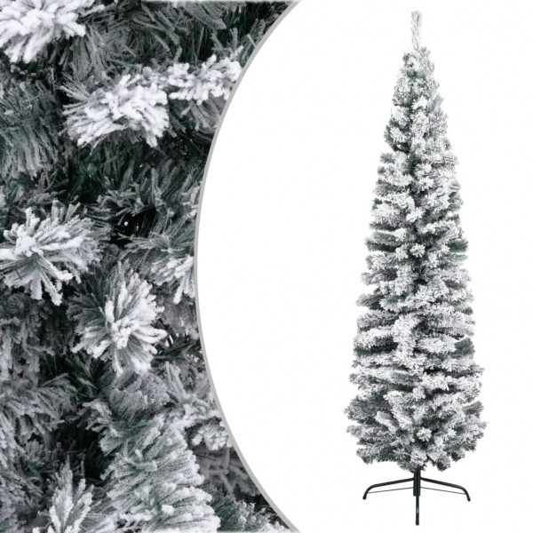 Árbol de Navidad artificial verde con nieve PVC 210 cm D
