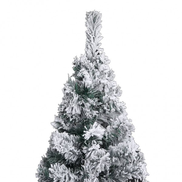 Árvore de Natal artificial fina com neve 210 cm PVC verde M 3