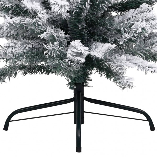 Árvore de Natal artificial fina com neve 210 cm PVC verde M 5