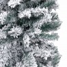 Árvore de Natal artificial fina com neve 240 cm PVC verde 4