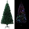 Árbol de Navidad artificial y soporte verde fibra óptica 120 cm 2