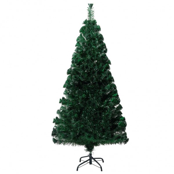 Árbol de Navidad artificial y soporte fibra óptica verde 150 cm M 2