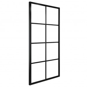 Puerta corredera aluminio y vidrio ESG negra 90x205 cm H