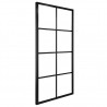 Puerta corredera aluminio y vidrio ESG negra 90x205 cm 2