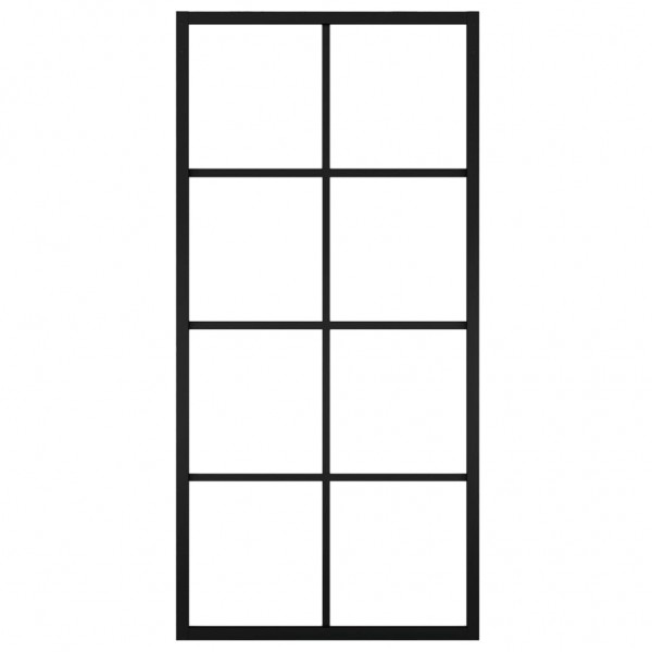 Puerta corredera aluminio y vidrio ESG negra 90x205 cm D