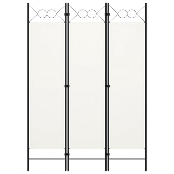 Biombo divisor de 3 paneles blanco crema 120x180 cm D
