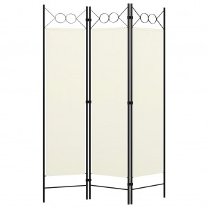 Biombo divisor de 3 paneles blanco crema 120x180 cm H
