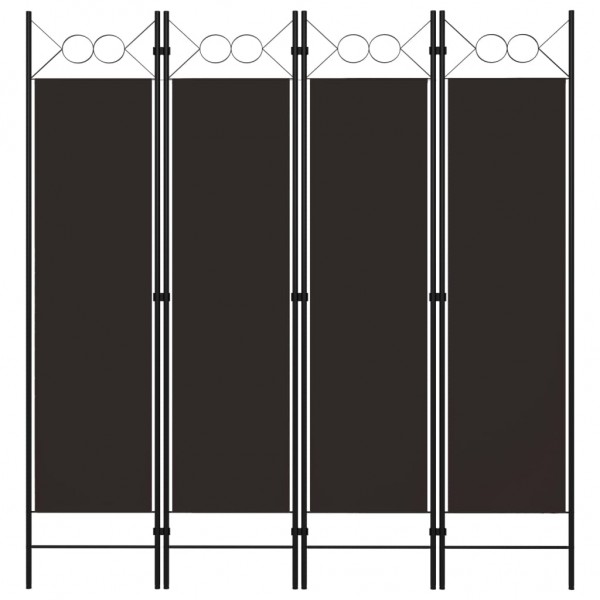 Biombo divisor de 4 paneles marrón 160x180 cm D