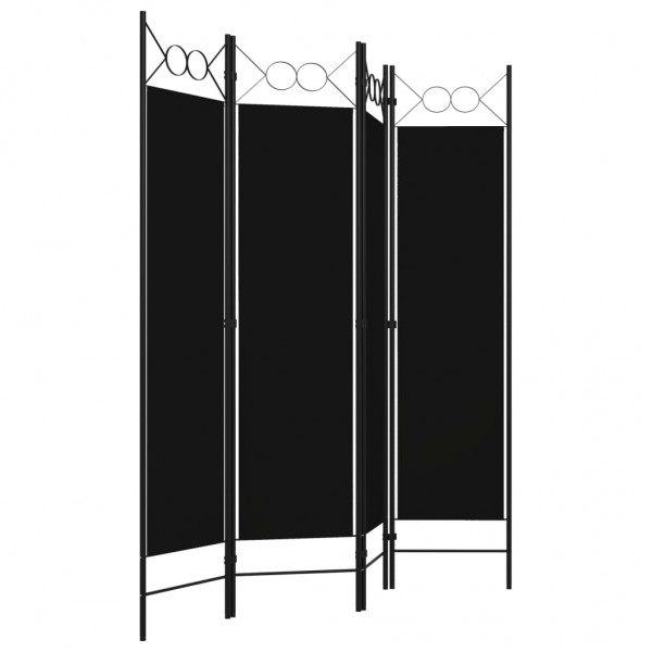 Biombo divisor de 4 paneles negro 160x180 cm M 3