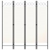 Biombo divisor de 4 paneles blanco crema 160x180 cm 1