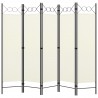 Biombo divisor de 5 paneles blanco crema 200x180 cm 1