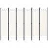 Biombo divisor de 6 paneles blanco crema 240x180 cm 1