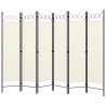 Biombo divisor de 6 paneles blanco crema 240x180 cm 2
