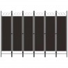 Biombo divisor de 6 paneles marrón 240x180 cm 1