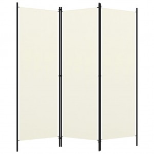 Biombo divisor de 3 paneles blanco crema 150x180 cm H
