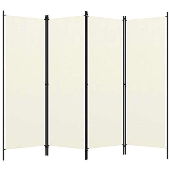 Biombo divisor de 4 paneles blanco crema 200x180 cm M 2