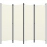 Biombo divisor de 4 paneles blanco crema 200x180 cm 2