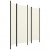 Biombo divisor de 4 paneles blanco crema 200x180 cm 3