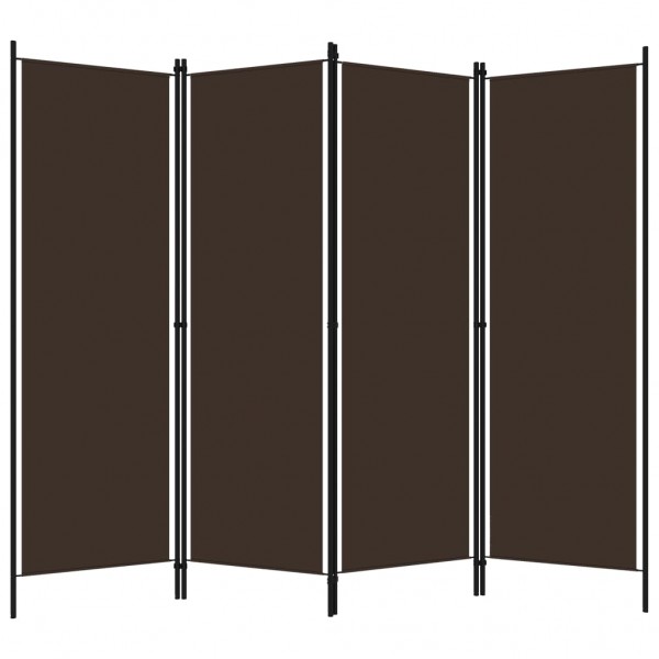 Biombo divisor de 4 paneles marrón 200x180 cm M 2