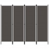 Biombo divisor de 4 paneles gris antracita 200x180 cm 1