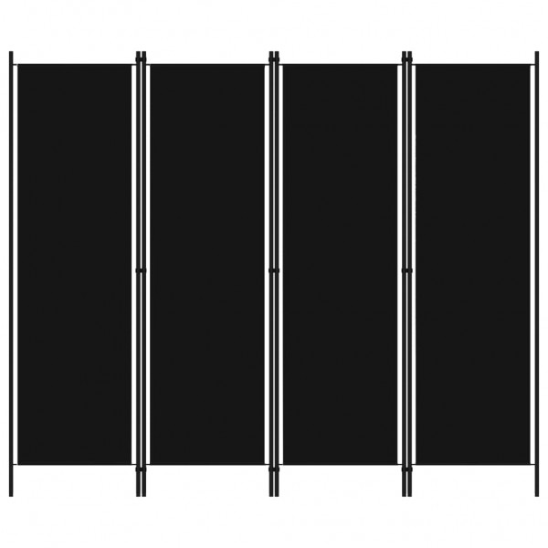 Biombo divisor de 4 paneles negro 200x180 cm D