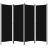 Biombo divisor de 4 paneles negro 200x180 cm 2
