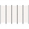 Biombo divisor de 5 paneles blanco crema 250x180 cm 1