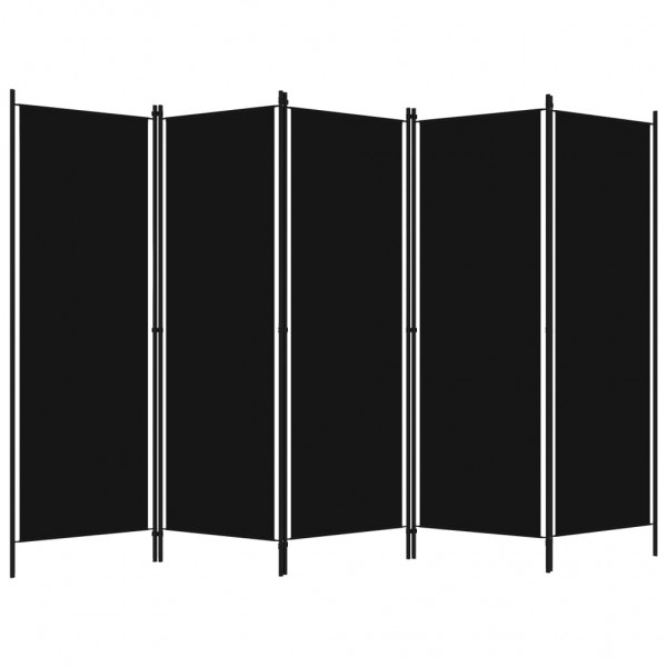 Biombo divisor de 5 paneles negro 250x180 cm M 2