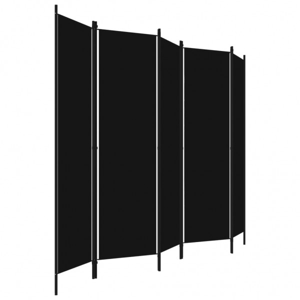 Biombo divisor de 5 paneles negro 250x180 cm M 3