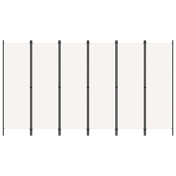 Biombo divisor de 6 paneles blanco crema 300x180 cm D
