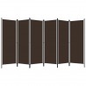 Biombo divisor de 6 paneles marrón 300x180 cm 2